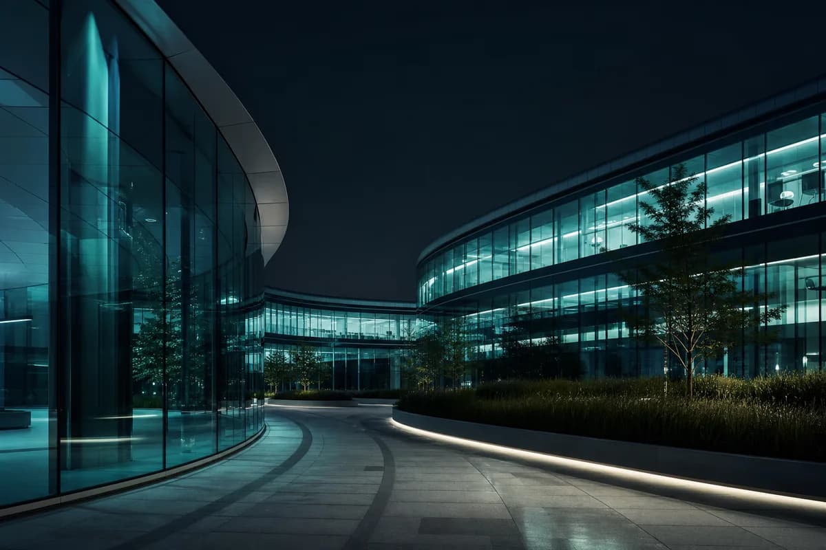 Arsitektur kantor modern abstrak di kawasan BSD